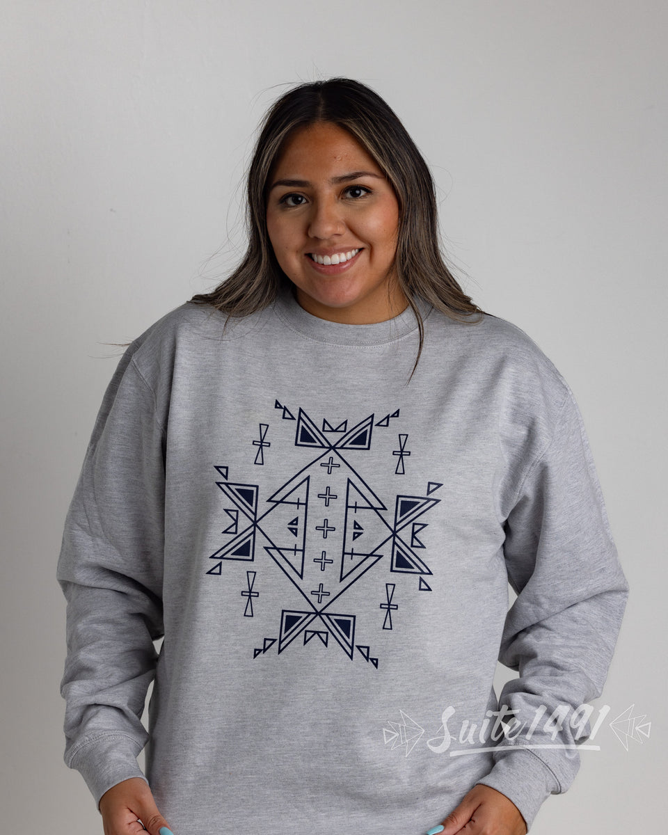 Aztec Indians Navajo Tribal Native American Print Women Crewneck Sweatshirt