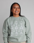 Native American Crewneck Sweatshirt "Mountain Flowers" Light Sage
