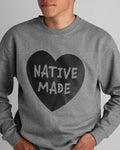 Native American Sweatshirt | "Love Native Made" - Navy Blue