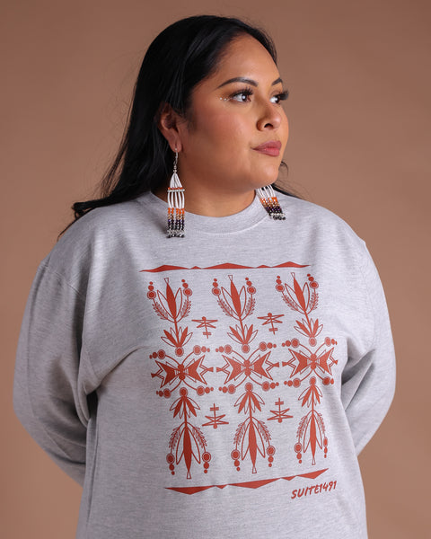 Native American Crewneck Sweatshirt "Desert Mountain Flowers"