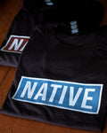Native American T-Shirt | "Native" Block Tshirt - Turquoise Blue