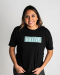 Native American T-Shirt | "Native" Block T-Shirt - Turquoise Green