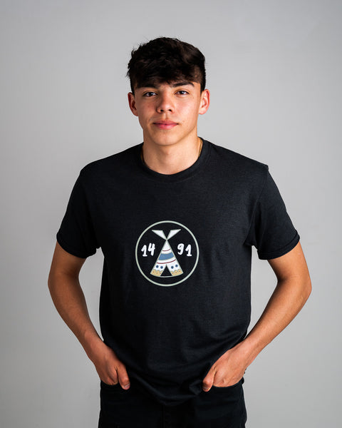 Native American T-Shirt | Native American T-Shirt "1491 Tipi" Earth Green