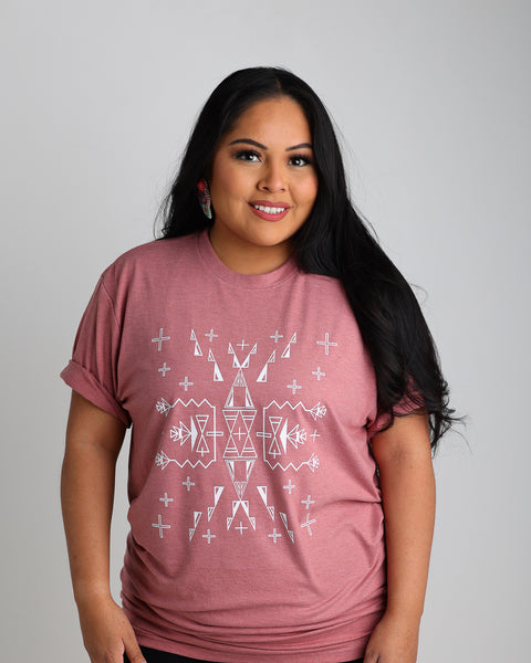 Native American T-Shirt | Family Geo Design Blush