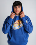Native American Sweatshirt | "Drums Are Calling" - Heather Royal Blue