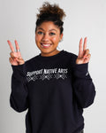 Native American Sweatshirt | "Support Native Arts" - Navy